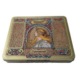 Whitmans Candy Metal Tin Salmagundi Art Nouveau Hinged Lid 3rd in Series Storage